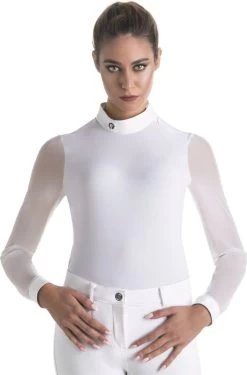 EGO7 Turniershirt ''RITA'' Langarm Weiß, ITA-44/EU-40