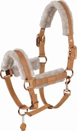 ESKADRON Halfter DOUBLE PIN METALLIC FAUX LEATHER FF, Cognac, V