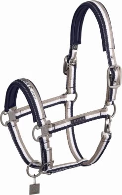 ESKADRON Halfter DOUBLE PIN, Navy-white-velvet Taupe, V