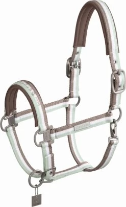 ESKADRON Halfter DOUBLE PIN, Powder Green-white-velvet Taupe, V