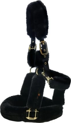 Kentucky Horsewear Transporthalfter Lammfell Schwarz, VB