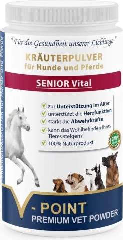 V-POINT SENIOR VITAL - Premium Kräuterpulver Für Hunde Und Pferde, 500 G