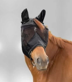 Waldhausen Fliegenmaske Premium Mit Ohrenschutz, Schwarz, WB